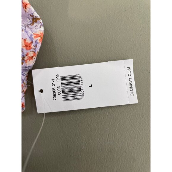 Old Navy Swing Dress Size Large Ditsy Floral Tiered Purple Sundress Bohemian NEW - Picture 7 of 14